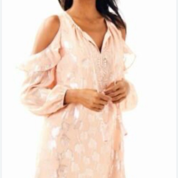 Lilly Pulitzer Dresses & Skirts - Lilly Pulitzer Marlyse Silk Metallic Palm Tree Clip
Dress Original $298